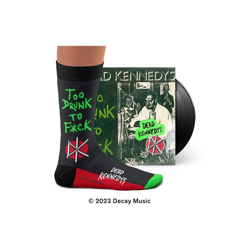 [Imported from Portugal] Too Drunk Socks mid-calf socks for men and women - ถุงเท้า - ผ้าฝ้าย/ผ้าลินิน สีดำ