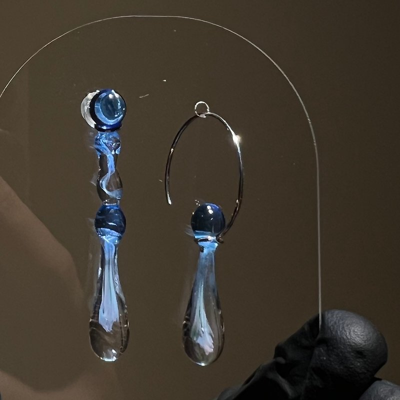 13 monet - Earrings & Clip-ons - Glass Blue