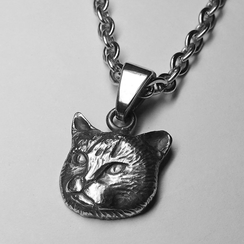 pet portrait necklace custom - สร้อยคอ - เงินแท้ สีเงิน