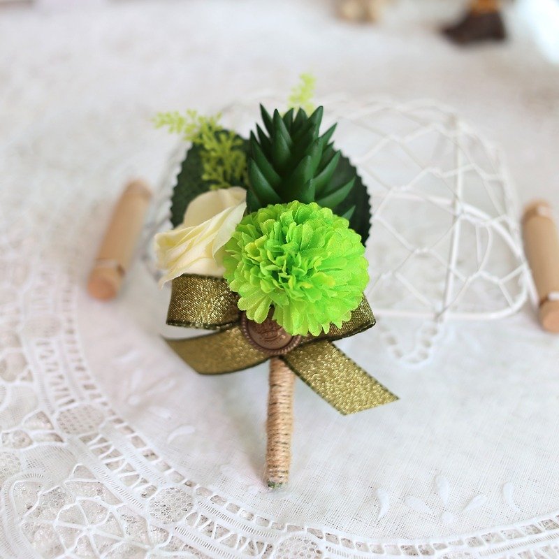 Wreaths Manor*Handmade jewelry bouquet*wedding small matter*customer for the development of*groom boutonniere B33 - เข็มกลัด - วัสดุอื่นๆ 