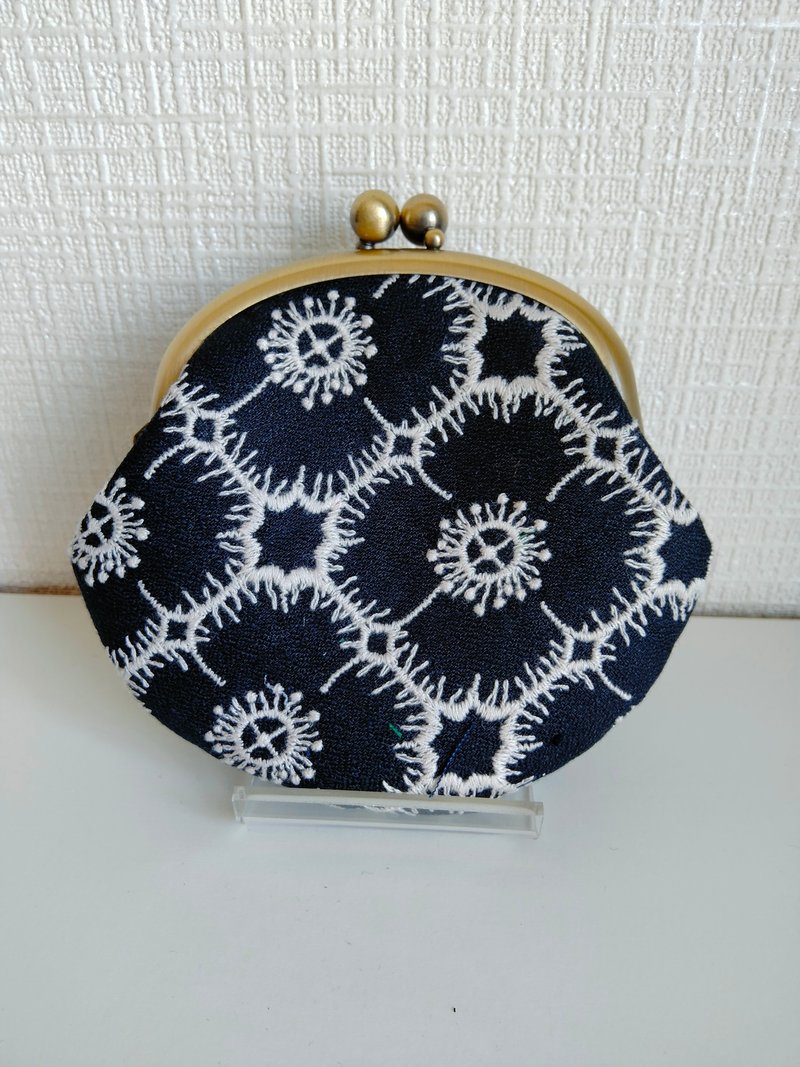 Mina Perhonen anemone kiss lock bag - Coin Purses - Cotton & Hemp Blue