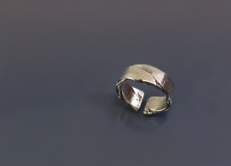 Line series - twill texture 925 Silver men's ring - แหวนทั่วไป - เงินแท้ 