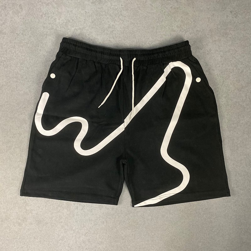 SILENCE- WESOUL Drawstring shorts print a total of 4 colors 91004 - Men's Pants - Cotton & Hemp 