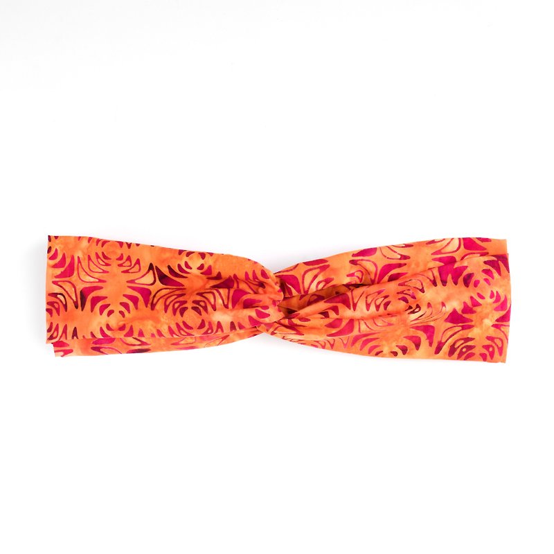 Valentines Gift- Pattern headband for men and women - ที่คาดผม - ผ้าฝ้าย/ผ้าลินิน สีส้ม