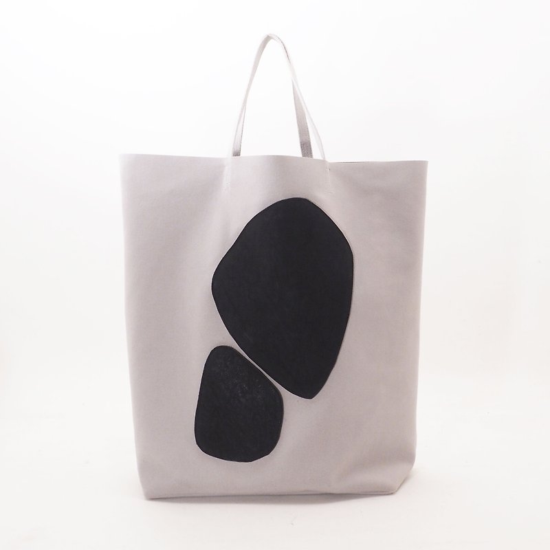 patch pocket bagL #gray, black/artificial leather/kangaroo leather/handbag/HB052 - Handbags & Totes - Genuine Leather Gray