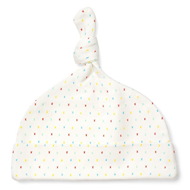親親寶貝系列   100%有機棉 帽子  GOTS 英國皇室選用 - 滿月禮物 - 棉．麻 白色