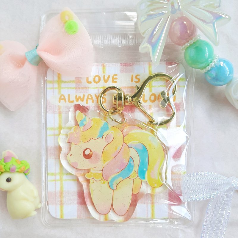 THEA-5cm Acrylic Keychain-Happy Unicorn - ที่ห้อยกุญแจ - อะคริลิค 