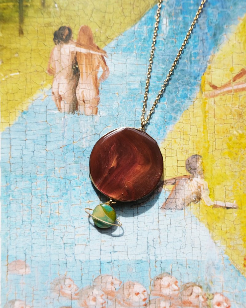 心湖浮現的行星 項鍊 - 項鍊 - 其他材質 咖啡色