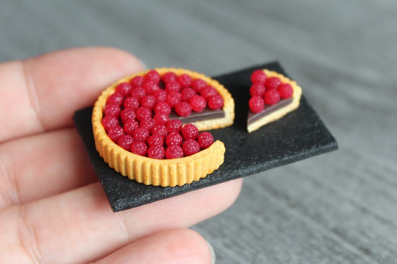Miniature food, blueberry tart - 公仔模型 - 其他金屬 紅色