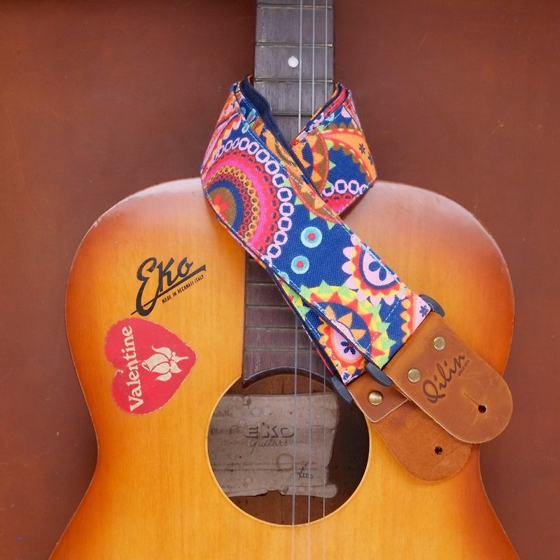 Gypsy Guitar Strap - Guitars & Music Instruments - Genuine Leather Multicolor