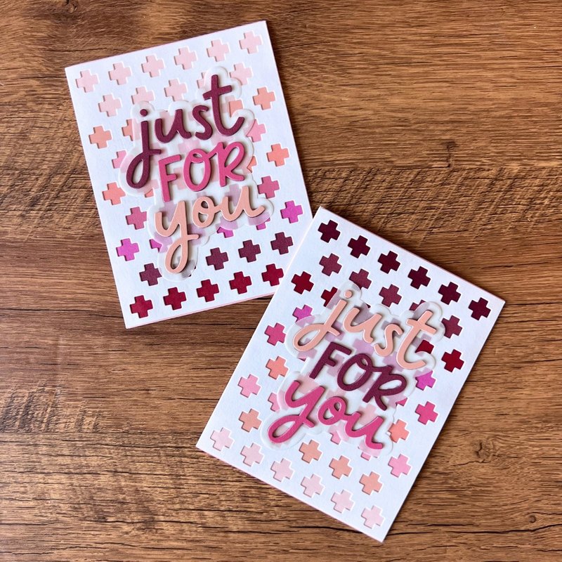 just FOR you cross gradient colour red warm tone All Occassions Card - Cards & Postcards - Paper Pink