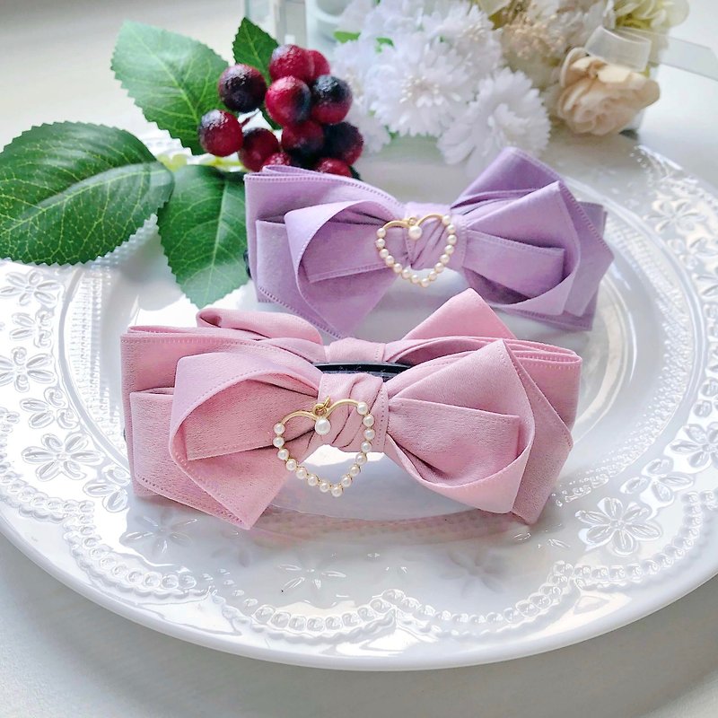 Mercerized temperament bow tie adult hairpin banana clip intersecting clip - Hair Accessories - Polyester Pink