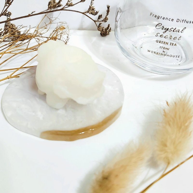 漢白玉龍龜 - 擺飾/家飾品 - 水晶 白色