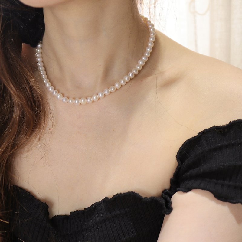 【ビユアンセルフクリーニング】淡水真珠ネックレス|サマーパール - ネックレス - 真珠 