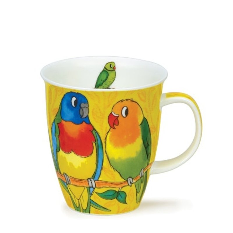 【100% Made in England】Tropical Bird Bone China Mug - Parakeet - Mugs - Porcelain 