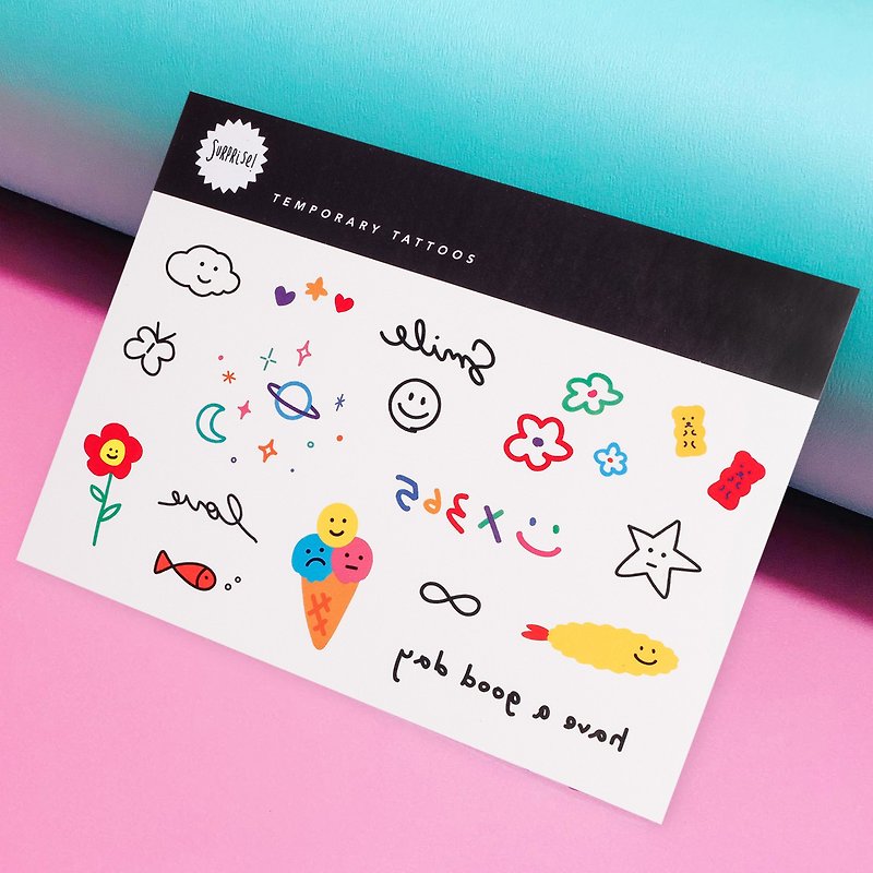 Surprise Tattoos - Have a smile day Temporary Tattoo - Temporary Tattoos - Paper Multicolor