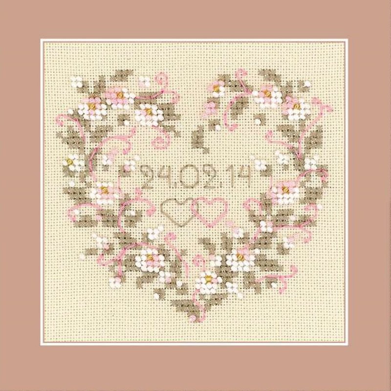 RIOLIS Cross Stitch Bead Embroidery Kit - Heart - Knitting, Embroidery, Felted Wool & Sewing - Other Materials 