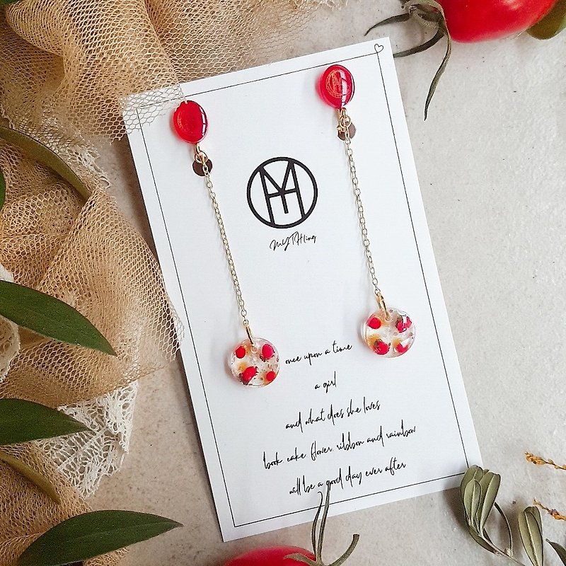 -iMpression Taiwan impression-Tomato candied haw earrings in the night market (B type) - ต่างหู - เรซิน สีแดง