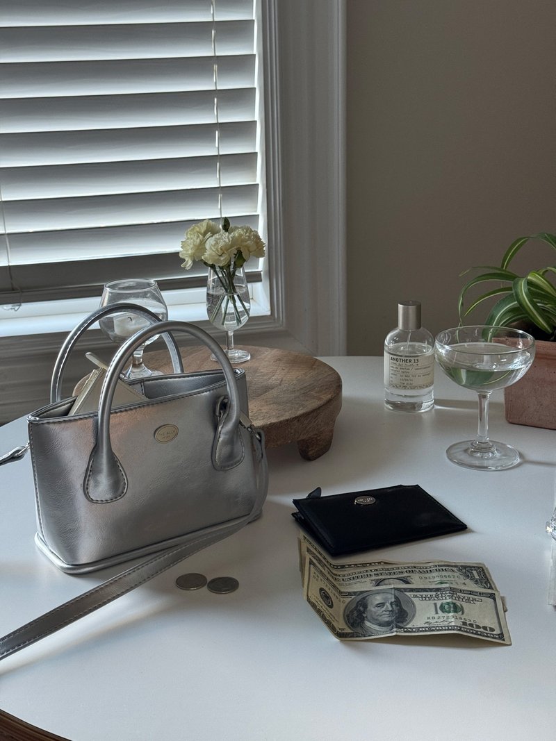 The Ally from Korea | RUDY BAG | Silver | 2ways Shoulder bag - Handbags & Totes - Faux Leather Silver