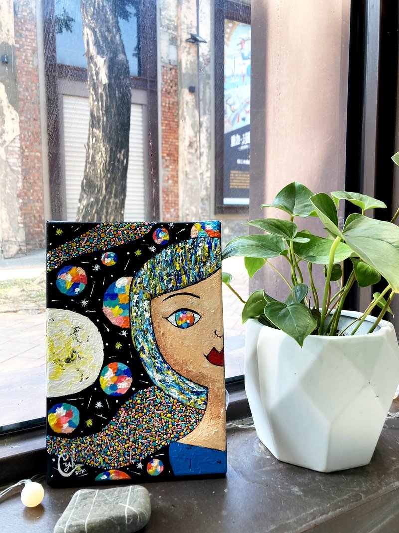 Miss Aquarius 絵画 - 小宇宙 10 の月光ダンス ステップ - ポスター・絵 - コットン・麻 多色