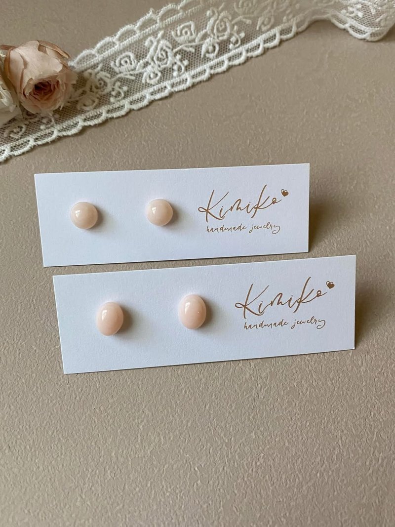 夢幻暖色系粉橘耳環 不鏽鋼耳針 led/uv膠飾品 - 耳環/耳夾/耳骨夾 - 不鏽鋼 橘色