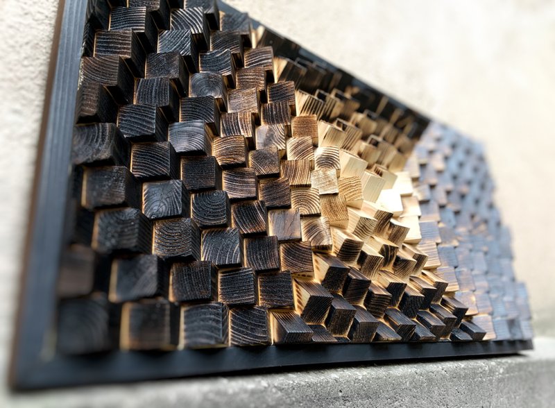 Wood Wall Art - Shou Sugi Ban Yakisugi - Burnt Rustic 3D Decor - Acoustic Panel - 壁貼/牆壁裝飾 - 木頭 