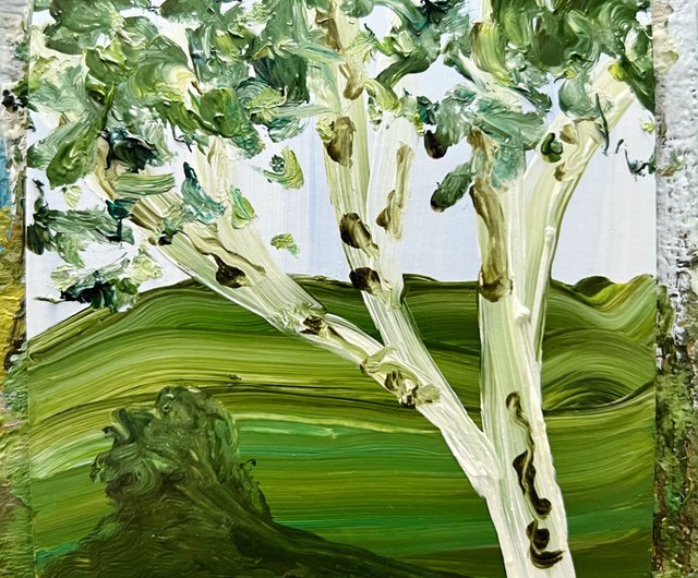 白樺の森】#油彩画 #芸術 #油絵 #絵 #アート #oilpainting #oil