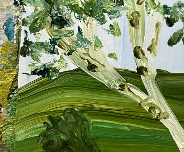 油絵: 早瀬遼・白樺林 / 神戸の 絵画 販売店