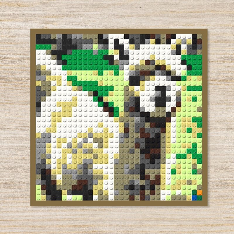 【動物系列 • 羊駝】DIY手作拼圖禮物 - 中型尺寸積木畫 - 插畫/繪畫/寫字 - 塑膠 白色