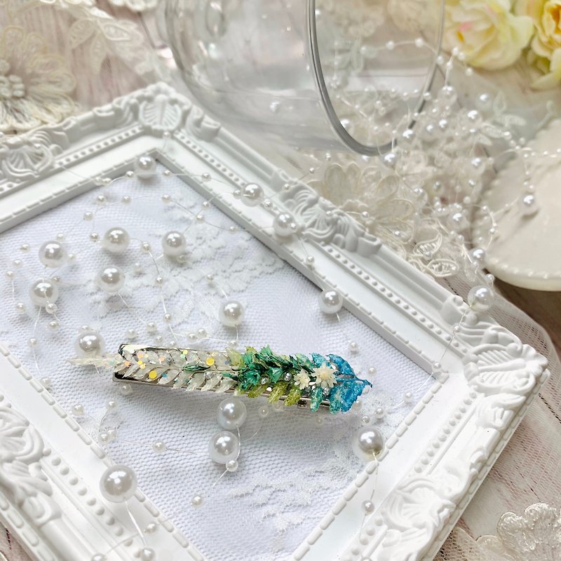【Hime Nose and Leaf-Hair Clip】 Duckbill Clip / Large - Hair Accessories - Plants & Flowers White