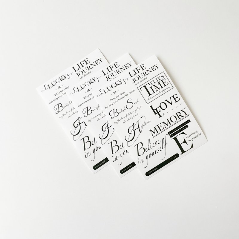 Emotional lettering transparent stickers - 貼紙 - 紙 
