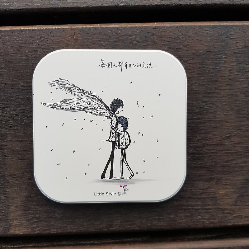 Absorbent coaster-everyone has their own angel - Coasters - Pottery White