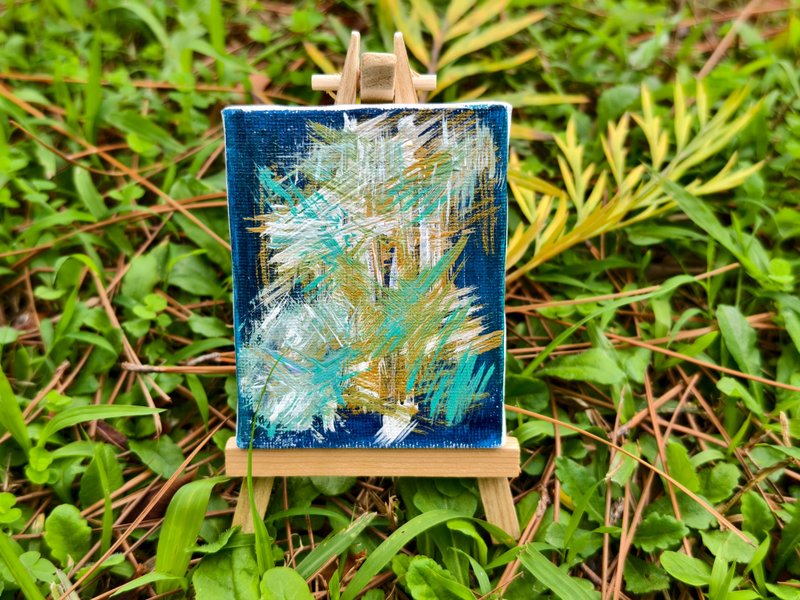 迷你掛畫/壓克力水彩畫/抽象畫/裝飾畫/刷痕畫 - 海報/掛畫/掛布 - 棉．麻 