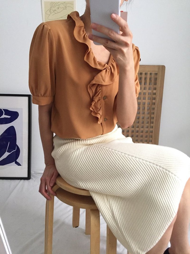 HARRIET BLOUSE  *JAPANESE VINTAGE - 女襯衫 - 聚酯纖維 橘色