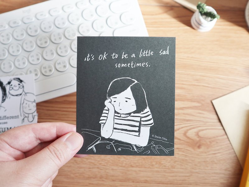 It's OK to be a little sad sometimes / Message Card - Cards & Postcards - Paper Yellow