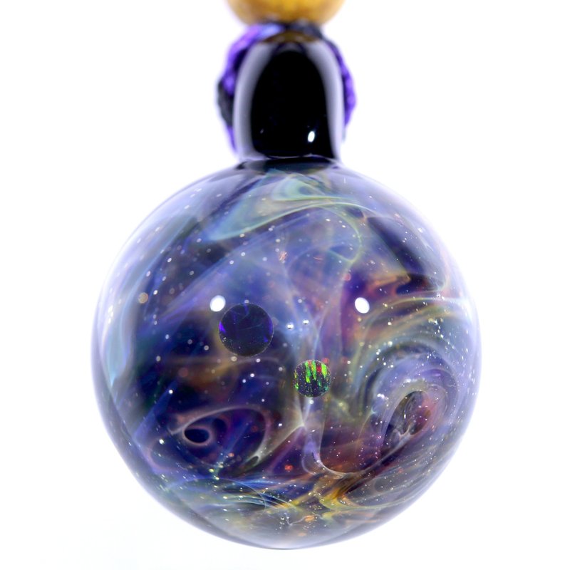 宇宙玻璃頸鏈吊墜29mm no.151 - 頸鏈 - 玻璃 黑色