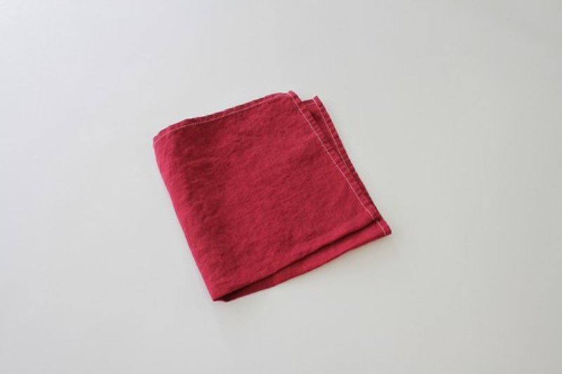 linen handkerchief - อื่นๆ - ผ้าฝ้าย/ผ้าลินิน สีแดง