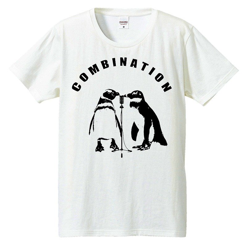 T-shirt / combination - เสื้อยืดผู้ชาย - ผ้าฝ้าย/ผ้าลินิน ขาว