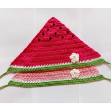 スイカ バンダナかぎ針編みスイカ バンダナ パターン、PDF パターン - インスタント ダウンロード