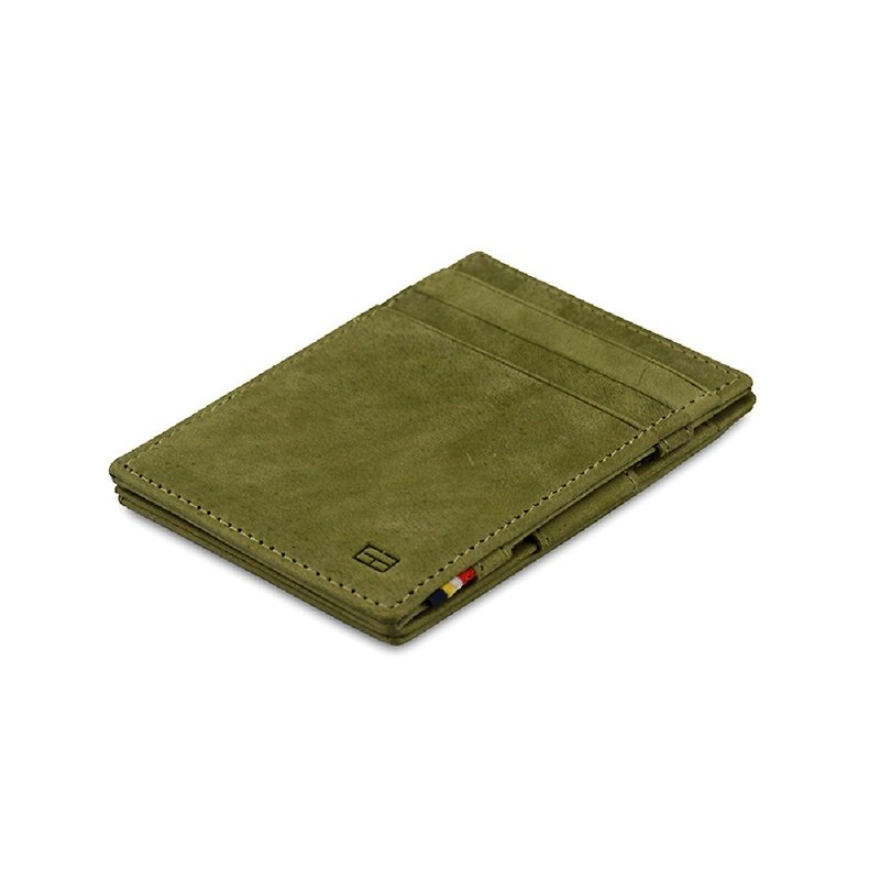 Belgium GARZINI flip wallet / minimalist / green - Wallets - Genuine Leather Green
