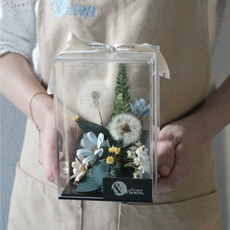 【希望花園/小】永生花盒/永生花/生日花禮/居家佈置 - 乾燥花/永生花 - 植物．花 綠色