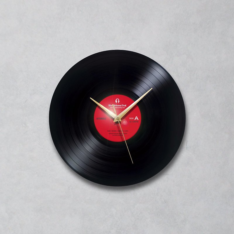 黑膠唱片超靜音時鐘/掛鐘 日本機心-經典款 - 時鐘/鬧鐘 - 其他材質 紅色