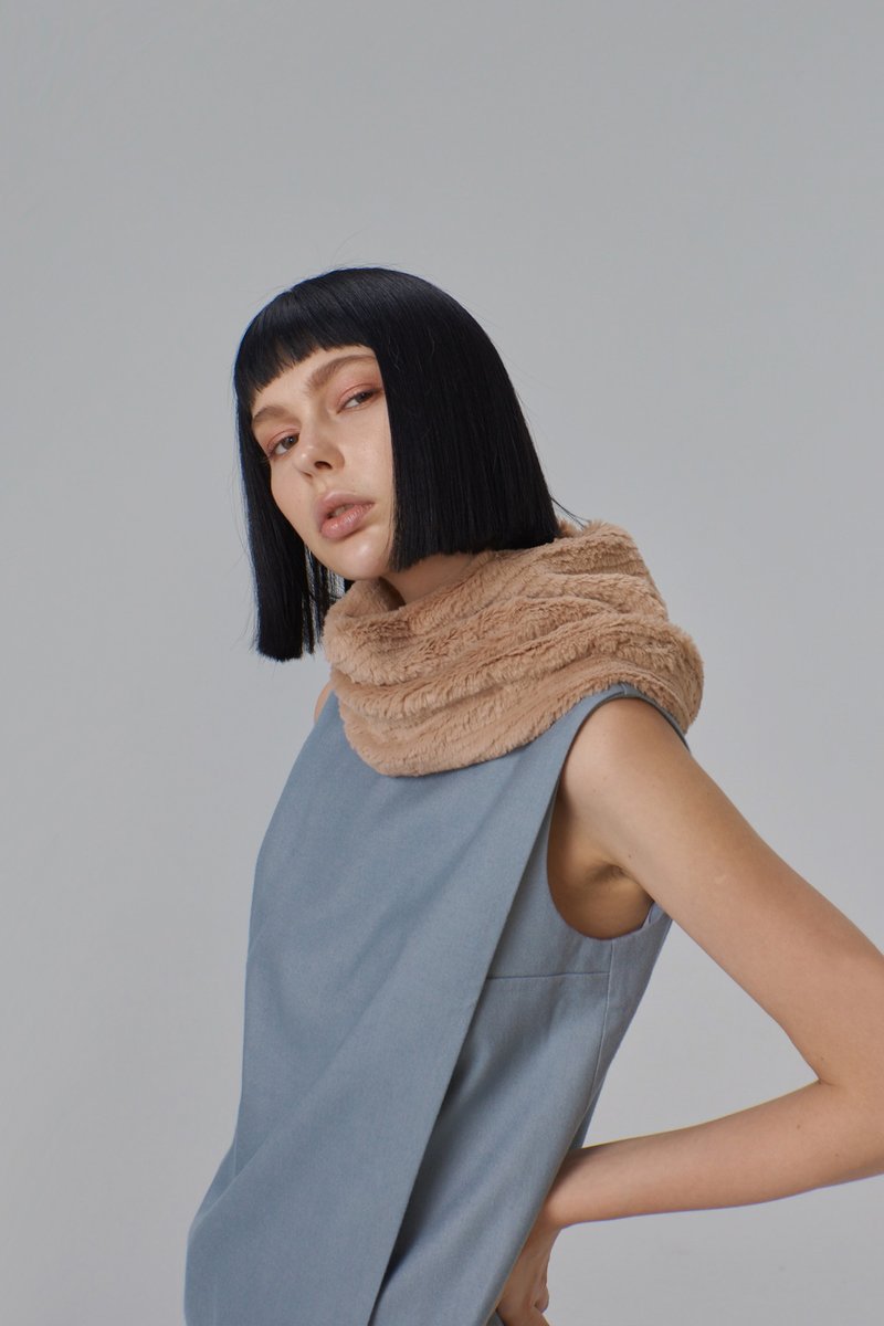 カーキスカーフ - マフラー・ストール - ポリエステル カーキ