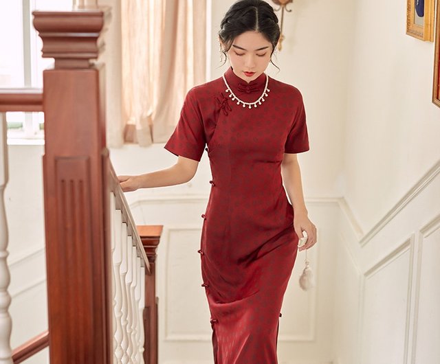 Para mujer estilo CHINO CHEONGSAM Top Jacquard Nepal