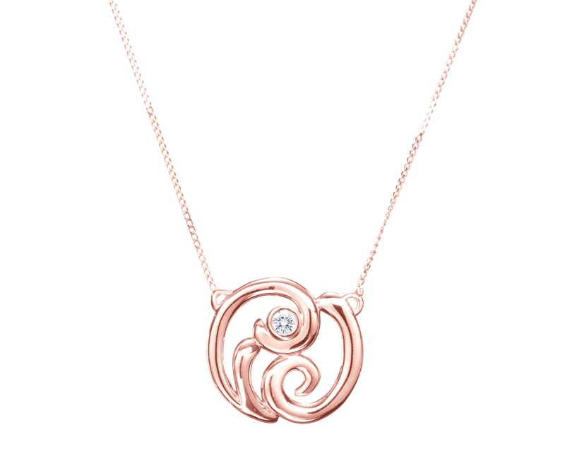 Simple Diamond Pendant 14k Rose Gold Necklace Dainty Simple Diamond Pendant 14k Rose Gold Necklace Dainty Choker