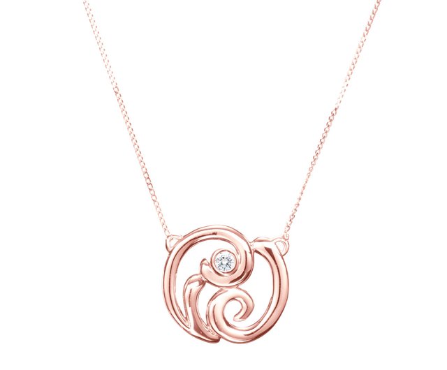 simple rose gold diamond necklace