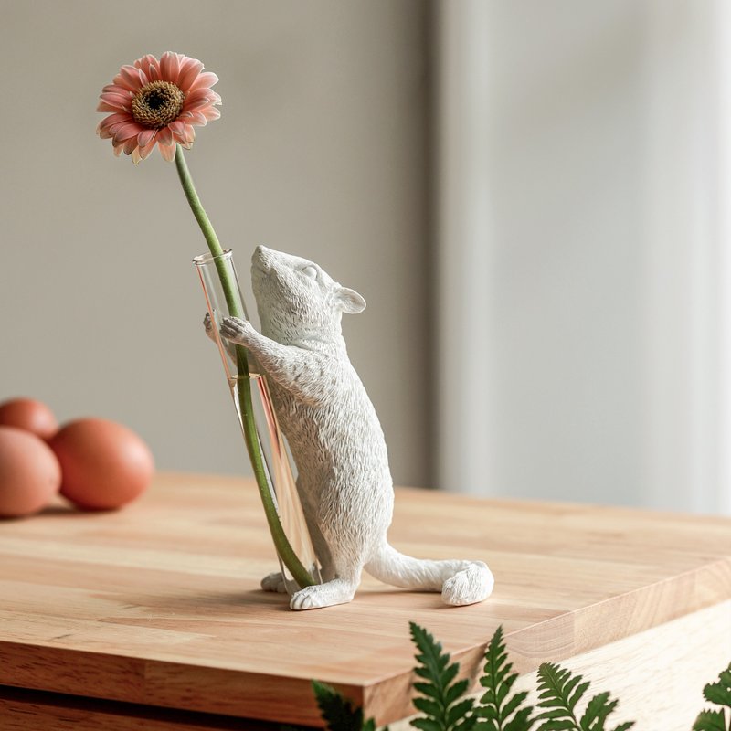 haoshi good thing design chipmunk flower pot - look up 01 vase glass vase - เซรามิก - เรซิน 