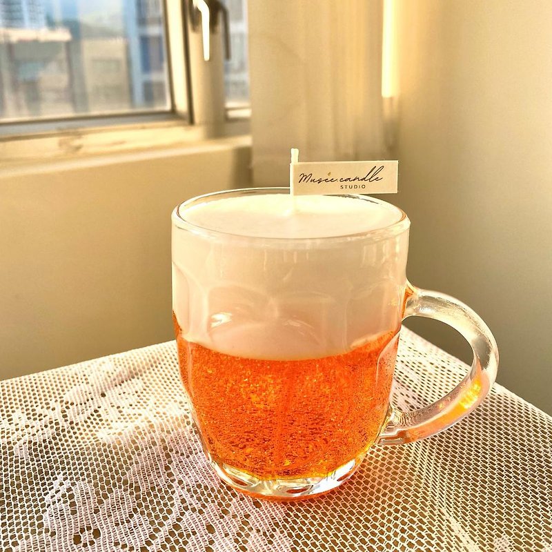 Wheat Beer Candle - เทียน/เชิงเทียน - ขี้ผึ้ง สีส้ม