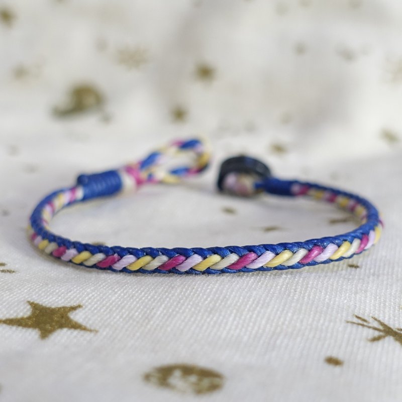 Painted lamp│Classic braided diagonal style│Waterproof Wax line surf bracelet and anklet - Bracelets - Waterproof Material Pink