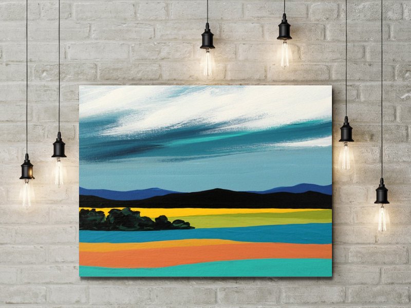 Landscape Painting Hanging Picture Home Furnishings 抽象风景 Hanging Picture - 壁貼/牆壁裝飾 - 壓克力 多色